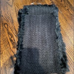 Angora Black Scarf Acrylic and Rabbit Fur